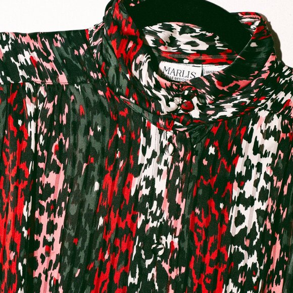 Vintage 90s Marlis by Elle Designs Abstract Animal Stripe Blouse - Picture 4 of 6